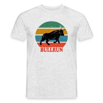 Retro Bull Bullrun - Men's T-Shirt - heather grey - Front - AI Model Male 178 dark (178cm)