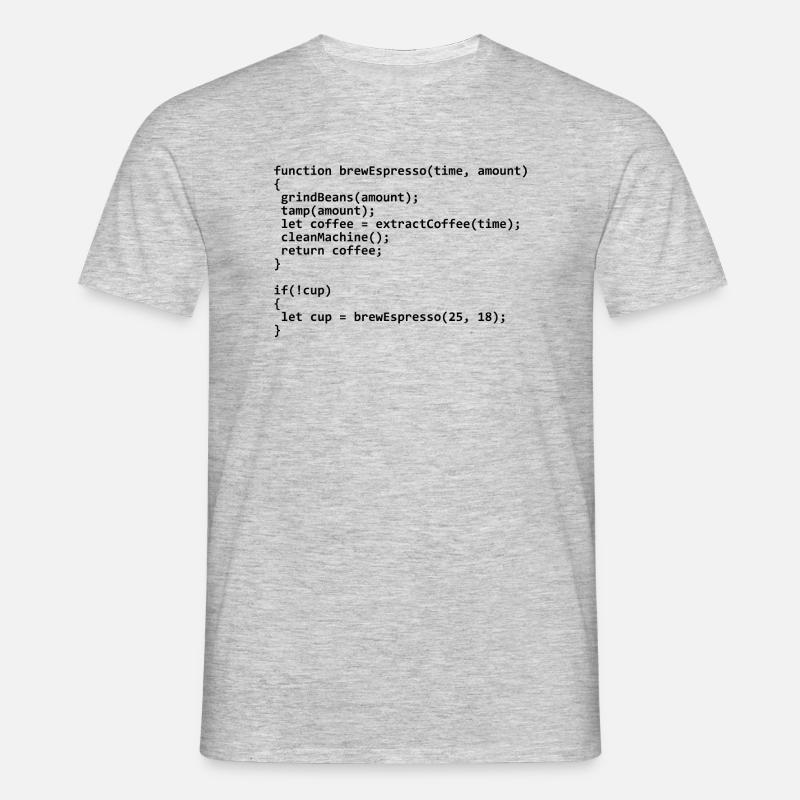 Espressoautomat Code - Männer T-Shirt - Grau meliert