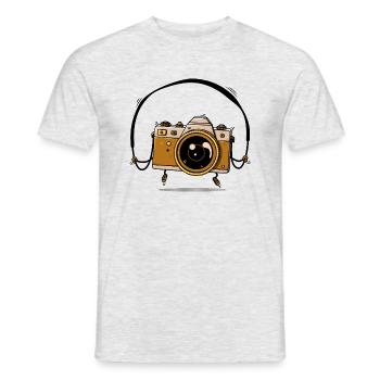 Springseil-Kamera - Männer T-Shirt - Grau meliert - Vorne - AI Model Male 178 dark (178cm)
