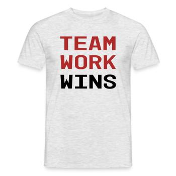 Teamwork - Männer T-Shirt - Grau meliert - Vorne - AI Model Male 178 dark (178cm)