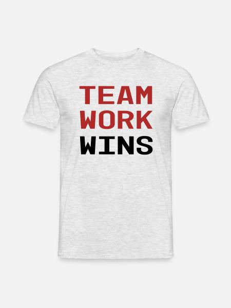 Teamwork - Männer T-Shirt - Grau meliert