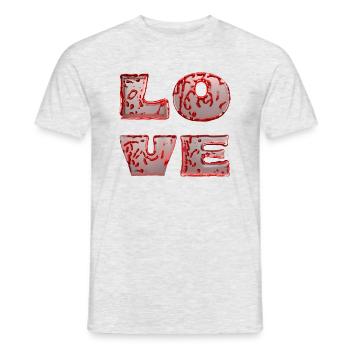 Love - Men's T-Shirt - heather grey - Front - AI Model Male 178 dark (178cm)