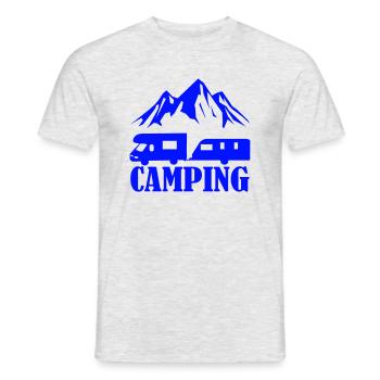 Camping - Men's T-Shirt - heather grey - Front - AI Model Male 178 dark (178cm)