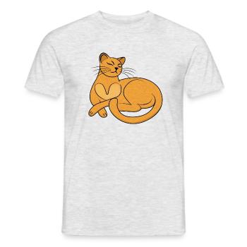 Le chat jaune - T-shirt homme - gris chiné - Devant - AI Model Male 178 dark (178cm)