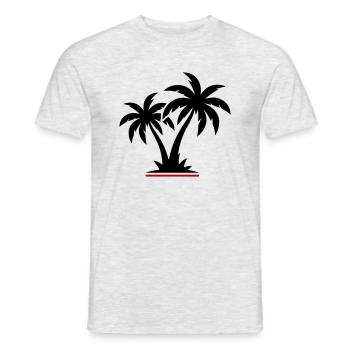 Palm Trees Beach Icon - Men's T-Shirt - heather grey - Front - AI Model Male 178 dark (178cm)