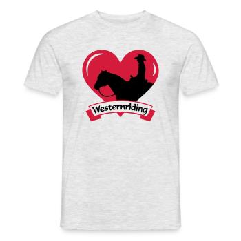 Équitation Western / j'aime l'équitation western - T-shirt homme - gris chiné - Devant - AI Model Male 178 dark (178cm)