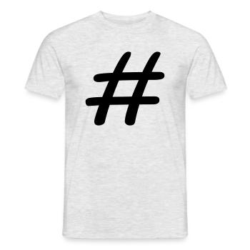 hashtag - Men's T-Shirt - heather grey - Front - AI Model Male 178 dark (178cm)