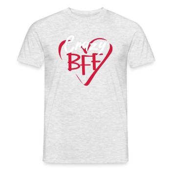 BFF Verrückte Beste Freunde Für Immer Crazy Herz - Männer T-Shirt - Grau meliert - Vorne - AI Model Male 178 dark (178cm)