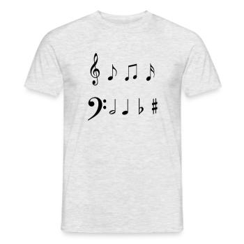 Musiknote - Männer T-Shirt - Grau meliert - Vorne - AI Model Male 178 dark (178cm)