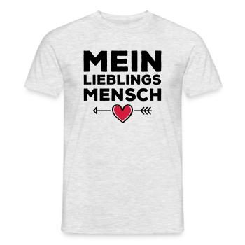 mein lieblings mensch herz pfeil - Männer T-Shirt - Grau meliert - Vorne - AI Model Male 178 dark (178cm)