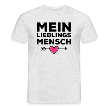 mein lieblings mensch herz - Männer T-Shirt - Grau meliert - Vorne - AI Model Male 178 dark (178cm)