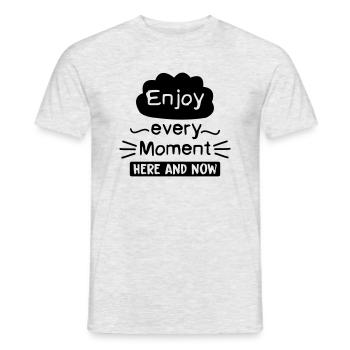 enjoy_every_moment - Männer T-Shirt - Grau meliert - Vorne - AI Model Male 178 dark (178cm)