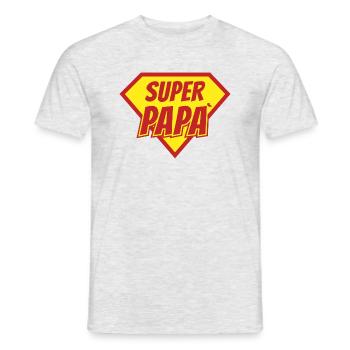Super Papa Spaß cool Geek - Männer T-Shirt - Grau meliert - Vorne - AI Model Male 178 dark (178cm)
