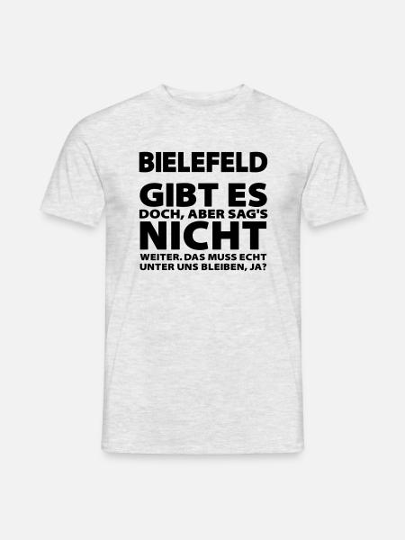 Bielefeld gibt es jetzt doch | Farbwechsel - Männer T-Shirt - Grau meliert