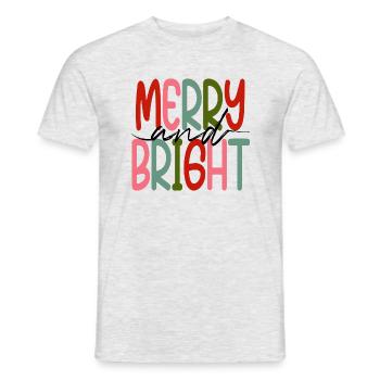 Merry and Bright Christmas - Men's T-Shirt - heather grey - Front - AI Model Male 178 dark (178cm)