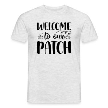 29 welcome to our patch - Men's T-Shirt - heather grey - Front - AI Model Male 178 dark (178cm)