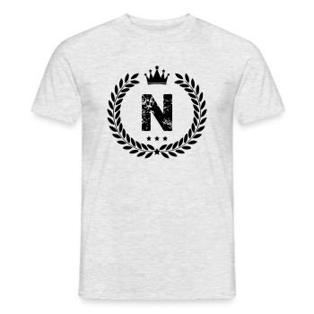 wappen n - Männer T-Shirt - Grau meliert - Vorne - AI Model Male 178 dark (178cm)
