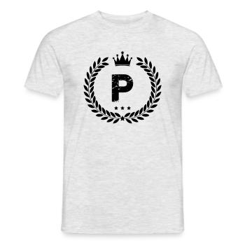 Armoiries P - T-shirt homme - gris chiné - Devant - AI Model Male 178 dark (178cm)