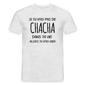 si tu n'as pas de Chacha dans ta vie - T-shirt homme - gris chiné - Devant - AI Model Male 178 dark (178cm)