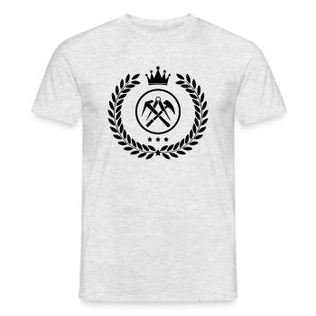 Wappen Dachdecker - Männer T-Shirt - Grau meliert - Vorne - AI Model Male 178 dark (178cm)