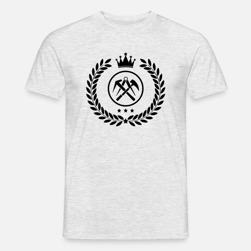 Wappen Dachdecker - Männer T-Shirt - Grau meliert