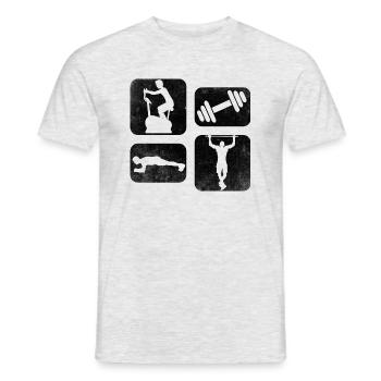 Fitness Gym Training 1 - Men's T-Shirt - heather grey - Front - AI Model Male 178 dark (178cm)