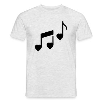 Musik Liebhaber Musiknoten Herz Noten Klavier - Männer T-Shirt - Grau meliert - Vorne - AI Model Male 178 dark (178cm)