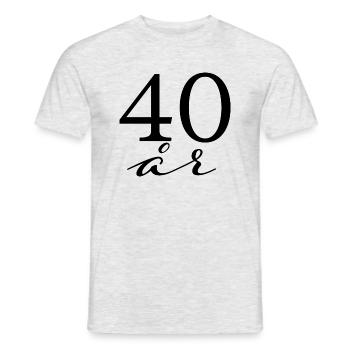 40 ans - T-shirt homme - gris chiné - Devant - AI Model Male 178 dark (178cm)