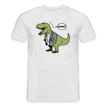 Business Office Work T-Rex Dino Dinosaur Suit - Men's T-Shirt - heather grey - Front - AI Model Male 178 dark (178cm)