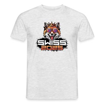 Schweiz 2025 Party Fuchs Swiss - Männer T-Shirt - Grau meliert - Vorne - AI Model Male 178 dark (178cm)