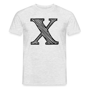 Letter X Hatched - Men's T-Shirt - heather grey - Front - AI Model Male 178 dark (178cm)
