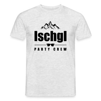 ischgl party crew - Männer T-Shirt - Grau meliert - Vorne - AI Model Male 178 dark (178cm)