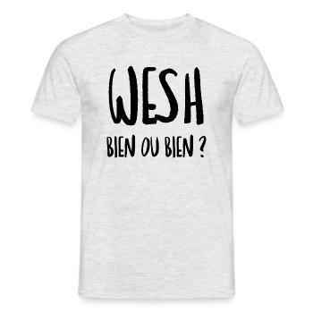 WESH ! Bien ou bien ? - T-shirt homme - gris chiné - Devant - AI Model Male 178 dark (178cm)
