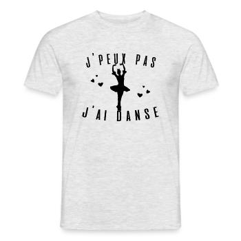 J peux pas j ai danse ballet idée cadeau tshirt - T-shirt homme - gris chiné - Devant - AI Model Male 178 dark (178cm)