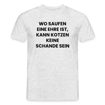 SAUF SPRUCH - Männer T-Shirt - Grau meliert - Vorne - AI Model Male 178 dark (178cm)