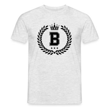 coat of arms B - Men's T-Shirt - heather grey - Front - AI Model Male 178 dark (178cm)