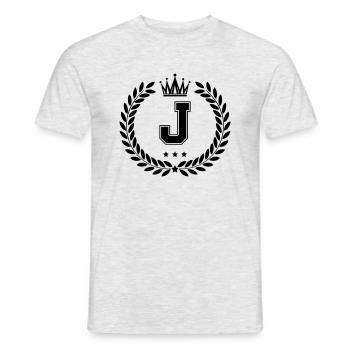 wappen J - Männer T-Shirt - Grau meliert - Vorne - AI Model Male 178 dark (178cm)