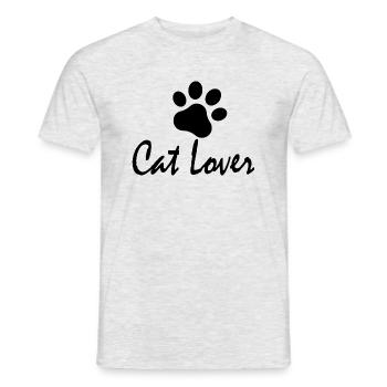 Cat Katze - Men's T-Shirt - heather grey - Front - AI Model Male 178 dark (178cm)