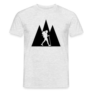 Dreieck Berg und Wandern - (2) - Männer T-Shirt - Grau meliert - Vorne - AI Model Male 178 dark (178cm)