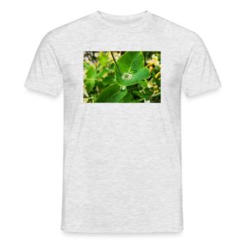 Water pearl in leaf - Men's T-Shirt - heather grey - Front - AI Model Male 178 dark (178cm)