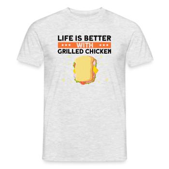 Food Love Sandwich Baguette Ketchup - T-shirt homme - gris chiné - Devant - AI Model Male 178 dark (178cm)
