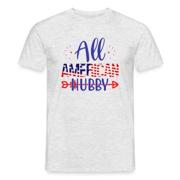 All American Hubby - Men's T-Shirt - heather grey - Front - AI Model Male 178 dark (178cm)