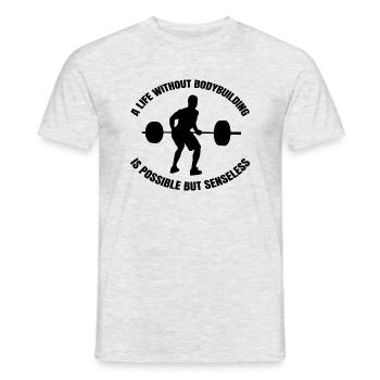 Bodybuilder Fitness Muscle Athlete Strength Training - Men's T-Shirt - heather grey - Front - AI Model Male 178 dark (178cm)