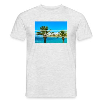 Palm trees of Ajaccio / Corsica - Men's T-Shirt - heather grey - Front - AI Model Male 178 dark (178cm)
