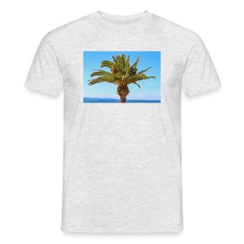 Palme in Ajaccio / Korsika. - Männer T-Shirt - Grau meliert - Vorne - AI Model Male 178 dark (178cm)