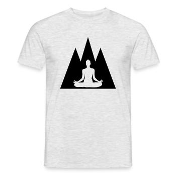 Dreieck Berg und Yoga - - Männer T-Shirt - Grau meliert - Vorne - AI Model Male 178 dark (178cm)