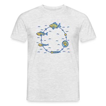 Fish Life Cycle - Men's T-Shirt - heather grey - Front - AI Model Male 178 dark (178cm)