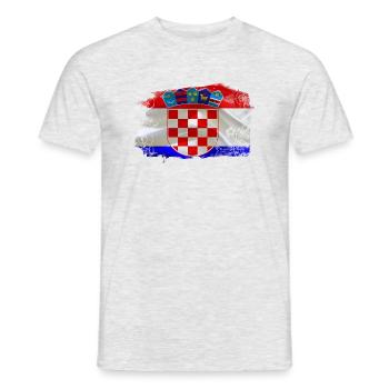 Kroatien Kroatien Hrvatska Kroatien Kroaten vatreni - Männer T-Shirt - Grau meliert - Vorne - AI Model Male 178 dark (178cm)