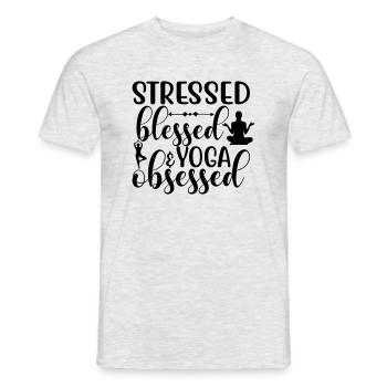 Stressé bienheureux - T-shirt homme - gris chiné - Devant - AI Model Male 178 dark (178cm)
