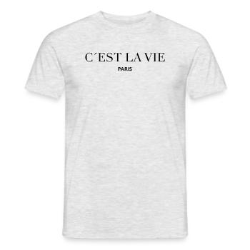 C´est la vie Paris - Männer T-Shirt - Grau meliert - Vorne - AI Model Male 178 dark (178cm)